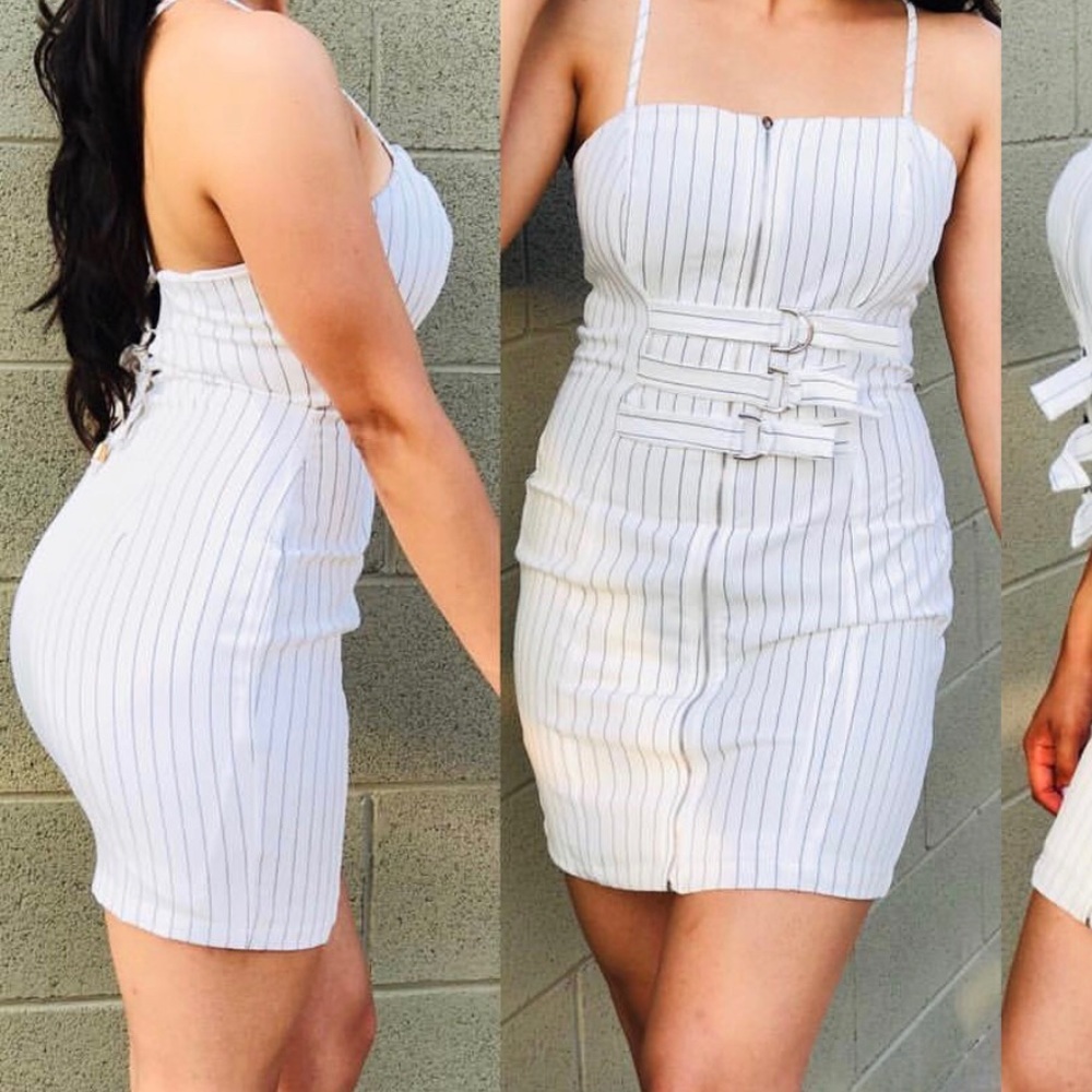 Fashion white mini dress